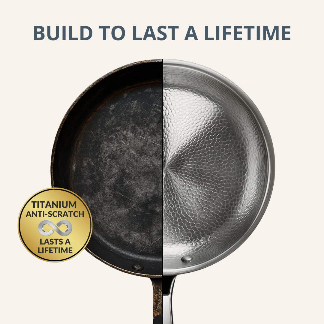 Titan-Hammerschlag-Pfanne + Utensil